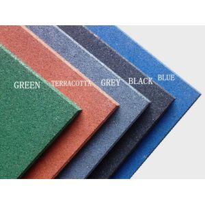 Blue Outdoor Rubber Floor 1000X1000X15mm Square Rubber Floor Mats Anti Slip