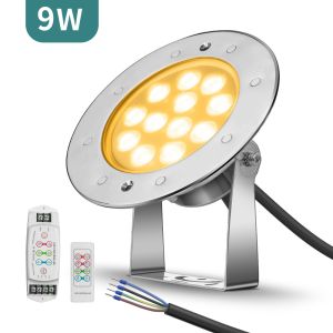 China ERP 380LM Underwater LED Pool Lights 9W IP68 DMX512 Control on sale