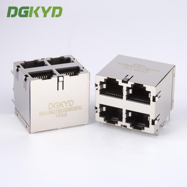 Buy Shield Dual Deck 2x2 Rj45 Ethernet Connector Quad Ports Network Switch Jack at wholesale prices