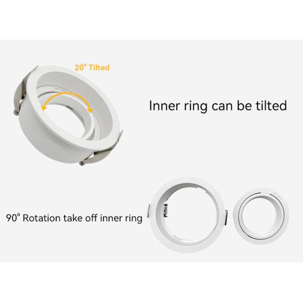 Commercial Recessed Spotlight Frame 75mm Cut-Out GU10/MR16 Aluminum Anti-Glare Design