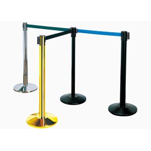 Retractable Belt Type Railing Stand Stainless Steel Crowd Control / Guidance