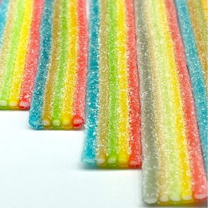 Fruit Flavor Roll Colorful Sour Straws Candy Support Customization