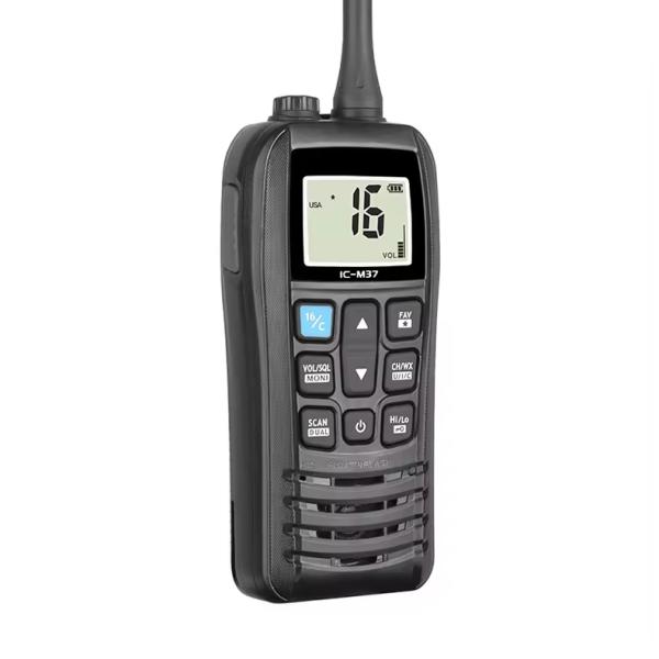 IC-M37 Portable Handheld VHF Marine Radio with 3500-4000mAh Battery 16 Storage Channels and 136-174MHz Frequency for Long-Term Distance Communication