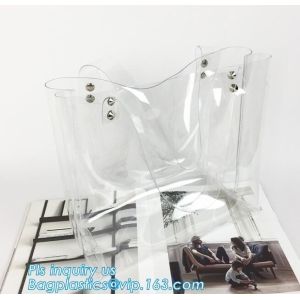 PVC Clear Glitter Chain Shoulder Bag, PVC Shoulder Plastic Beach Bag, clear pvc