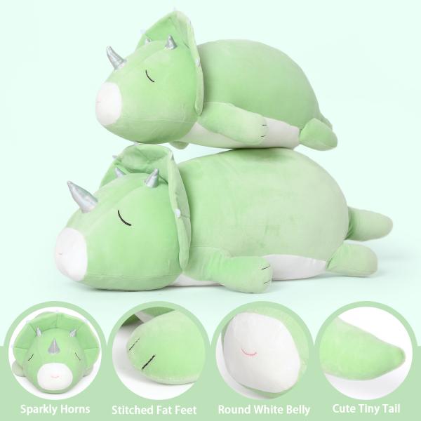 Factory Wholesale Plush Stuffed Sleeping Triceratops Dinosaur Hugging Toy Pillow for Birthday Gift Kids Girls