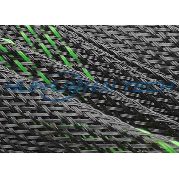Buy 23 mm Black PET Braided Expandable Sleeving for Cable Management at wholesale prices