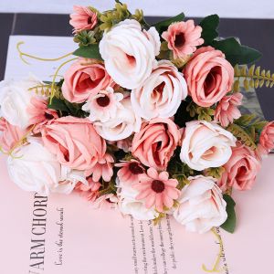 China European style simulation rolled edge rose wedding bouquet, wedding photography props, floral arrangement, home decoration, simulation flower on sale