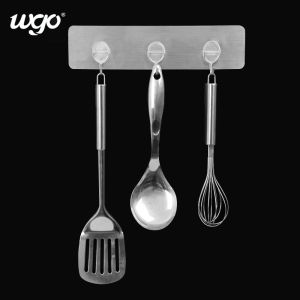 Damage Free Installed Self Adhesive Wall Mounted Hook Hangers Mini Rack For Wall