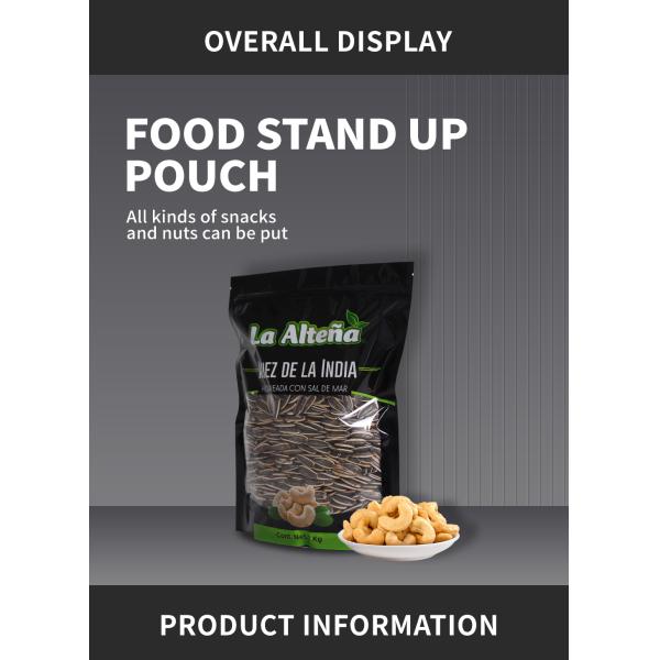 500g 1kg Zipper Dry Fruit Stand Up Pouch For Nuts Peanut Melon Seeds