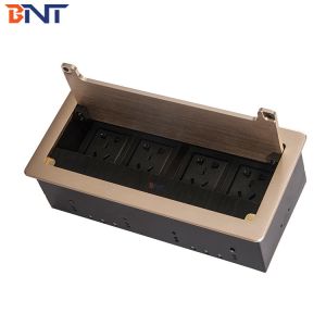 gold table flip up outlet with four universal power interface BF802