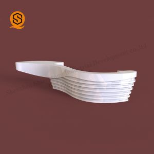 Solid Surface Modern Salon Reception Desk White Curved Reception Desk