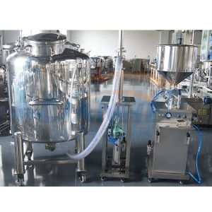 Stainless Steel Piston Filling Machine , Thickened Pneumatic Bottle Filler