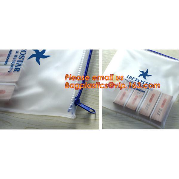 Buy Transparent pvc slider zip bag with blue side gusset, pvc zipper lock slider bag, Zipper slider clear pvc bag for ruler at wholesale prices