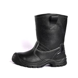 Steel Toe Protective Split Cow Leather Upper Slip Resistance Shock Absorption