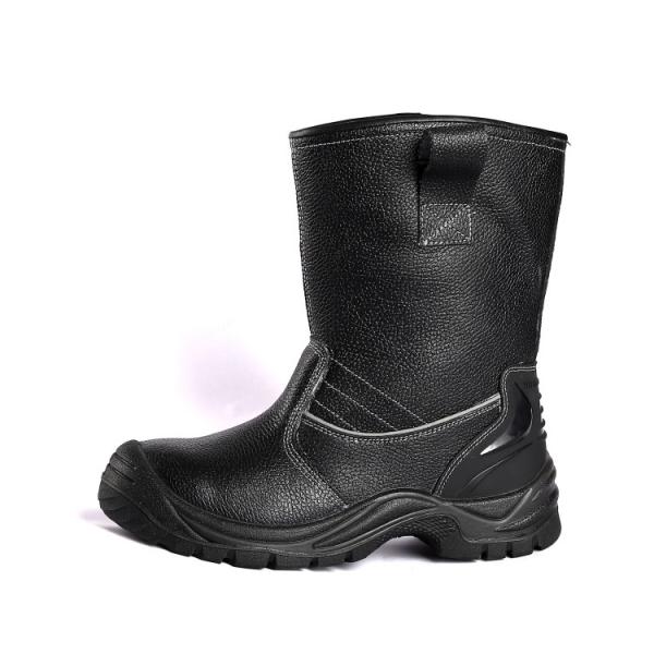 Steel Toe Protective Split Cow Leather Upper Slip Resistance Shock Absorption