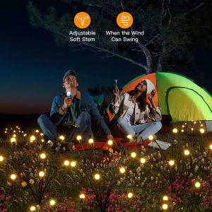 Solar Powered Firefly Lights Starburst Swaying Led Solar Lawn Light Solar Garden