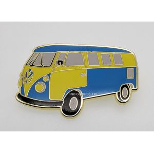 School Bus Brass Die Stamped 1/2" Hard Enamel Pin