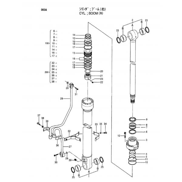 Belparts Excavator Hydraulic EX120-5 EX130H-5 Boom Arm Bucket Cylinder Assy For Hitachi 4317311 4317312 4317313 4316457