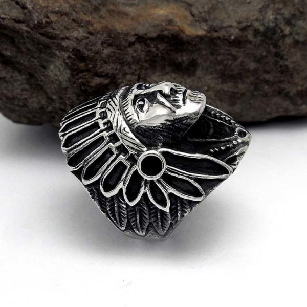Vintage Old Titanium Stainless Steel Men's Ring Engrave Indian (SA387)