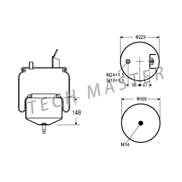 Contitech 6607NP01 Truck Air Springs Gas - Filled Operation For Heavy Trucks Parts