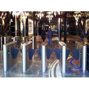 Quality Security entrance Flap Barrier Gate / Fingerprint full height turnstiles for sale