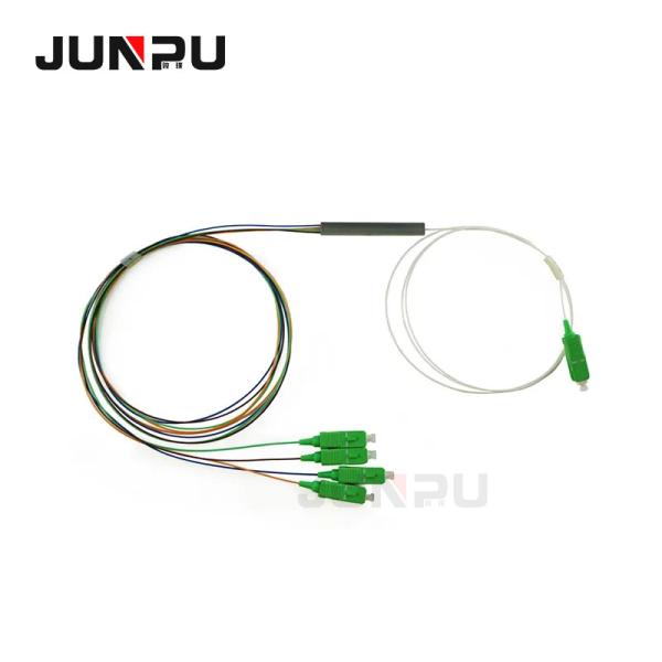 FTTH 1x2 1x4 1x8 1x16 PLC Fiber Optic Splitter With Mini Steel Tube 1M 3M 5M