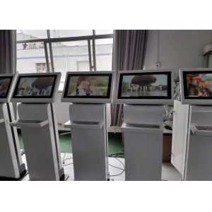 Free Standing Kiosk Multimedia Advertising player white RS232 With Keyboard