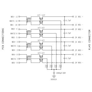 LPJK7039AGNL Gigabit Low Profile Rj45 10/100/1000 With Magnetics