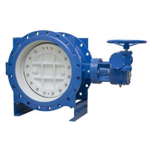 PN10 Cast Iron Eccentric Butterfly Valve , Double Offset Soft Seal Butterfly