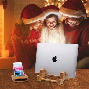 Portable Adjustable Bamboo Laptop Stand Vertical Personalised