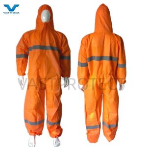 Fully Closed Customization Disposable Bi Color Reflective Peru Type 5 6 Coverall