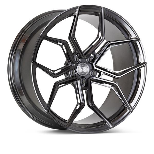 Silver Black Face Audi Forged Wheels Polish Aluminum Scissor Shape 22x9.5