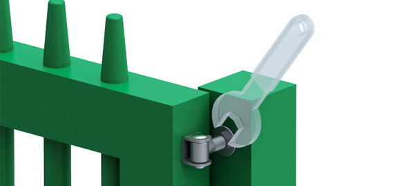 Metal Adjustable Swing Gate Hinge Hardware Heavy Duty Short Bolt With Nut Round Plate