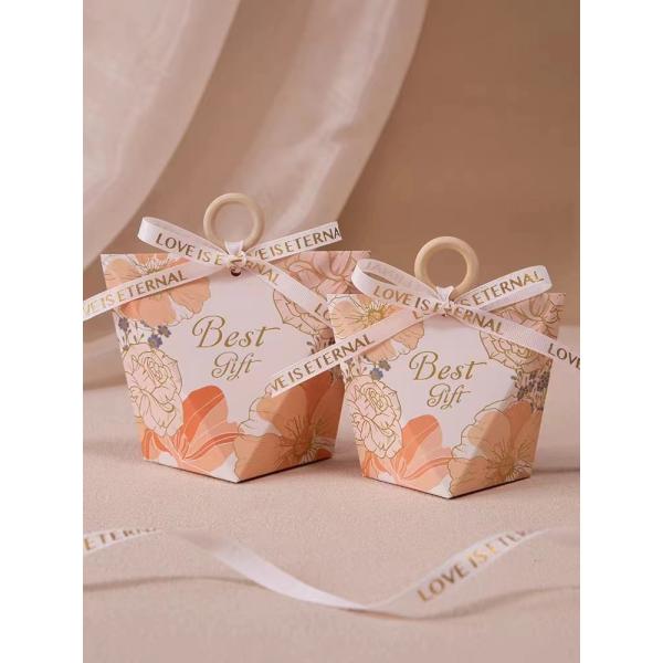 Pink European Type Fancy Paper Boxes Folding Food Candy Packaging For Wedding Gifts Party