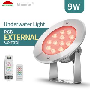 Stainless Steel Waterproof Led Pool Light Smart RGB Color 9W IP68 External