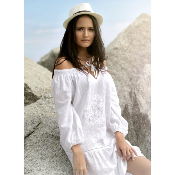 2018 Summer women off shoulder white dress