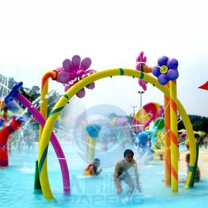 Plants And Flower Series Fiberglass Water Park Splash Pad For Children
