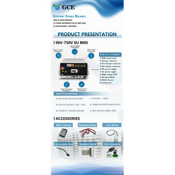 768V±384V 500A high voltage BMS(HV BMS) Power Solution Battery Management System for UPS Lithium Battery