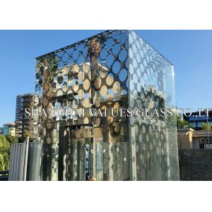 19mm Outdoor Tempered Laminated Printed Glass Grinded Edge