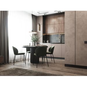 Fitted Pinkish Brown PET Kitchen Cabinets Modern Bespoke Kitchen Cabinets