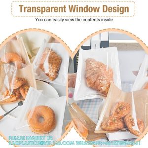 Heat-Sealable Bakery Bags Wax Paper Cookie Bags For Packaging Bag Baked Paper