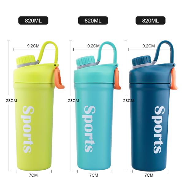 600ml Vacuum Flask Insulated Shaker Flask Hot Water Bottle Double Walled Travel Car Thermos Shake Cup