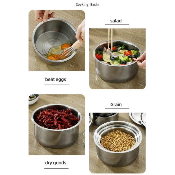 Hot Selling Kitchen 5 Pcs Cooking Pot 410 Stainless Steel Cookware Set Kitchen Soup Stock Pot Set