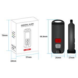 Rechargeable 150mAh Battery Personal Alarm Keychain For Women