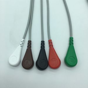 8 Pin PH Ecg Cable / Clip , Monitor Connector Reusable ECG Lead Wires