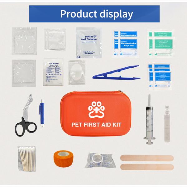 Bestreat Compact Veterinary Instrument First Aid Kit Vet-Approved for Home Car Outdoor Travel for Treating Dogs Cats