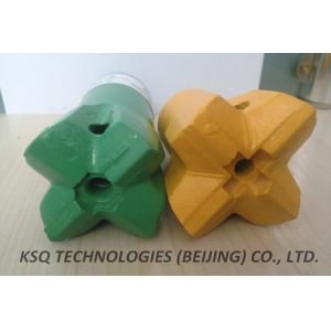 H25 / R38 Flat / Oblique Button Drill Bit , Cross Bit Thread Steel for Tunneling