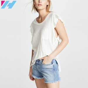 2018 New Designs Women Tops White Sleeveless Dressy Blouse