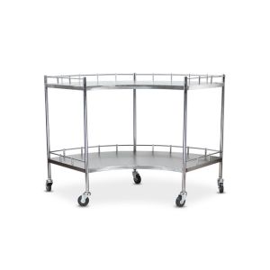 Medical Stainless Steel 304 Fan Shape Instrument Trolley On Casters