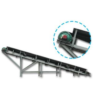 Inclined Belt Conveyor , Automatic Conveyor Belt Carbon Steel Structure